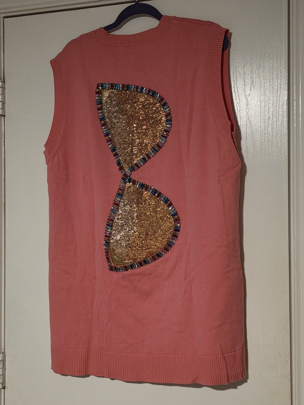 Queen of Summer Coral Knit Sleeveless Sweater Dress - Picture 2 of 2